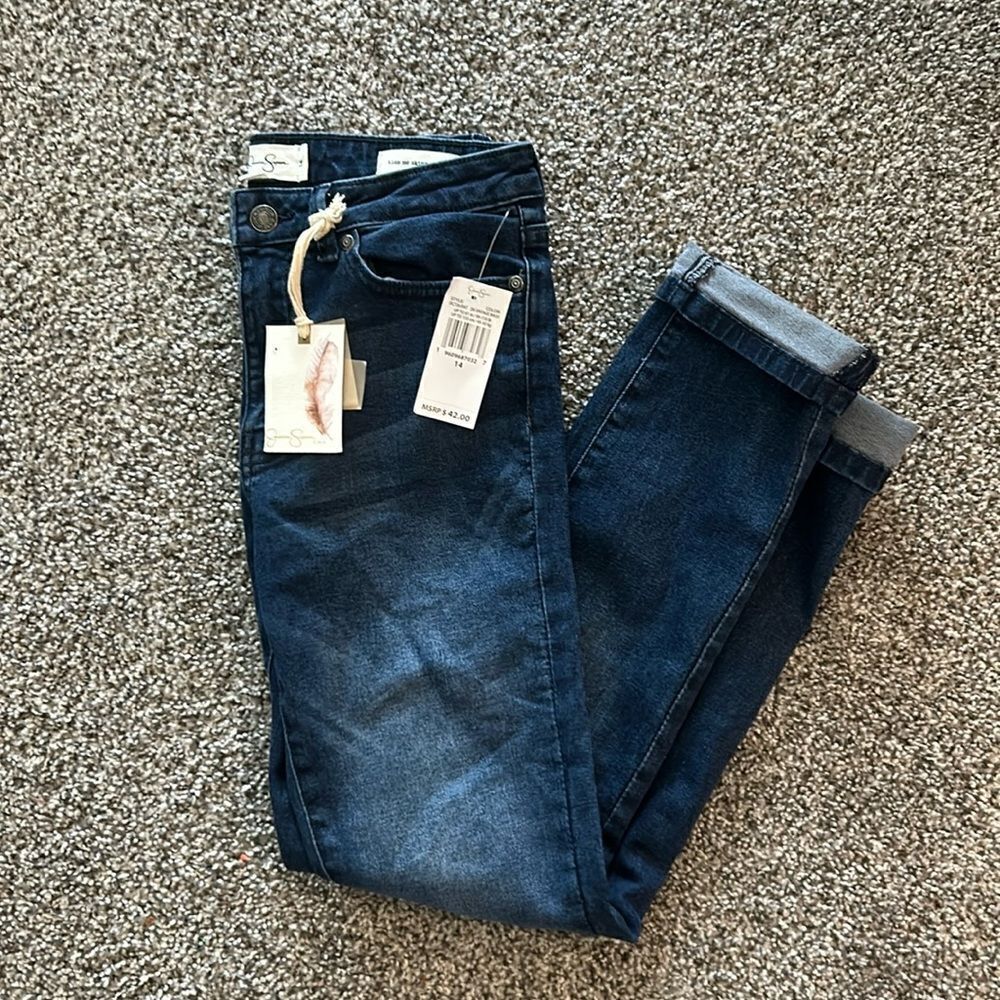 JESSICA SIMPSON Kiss Me Skinny Roll Cuff Jeans